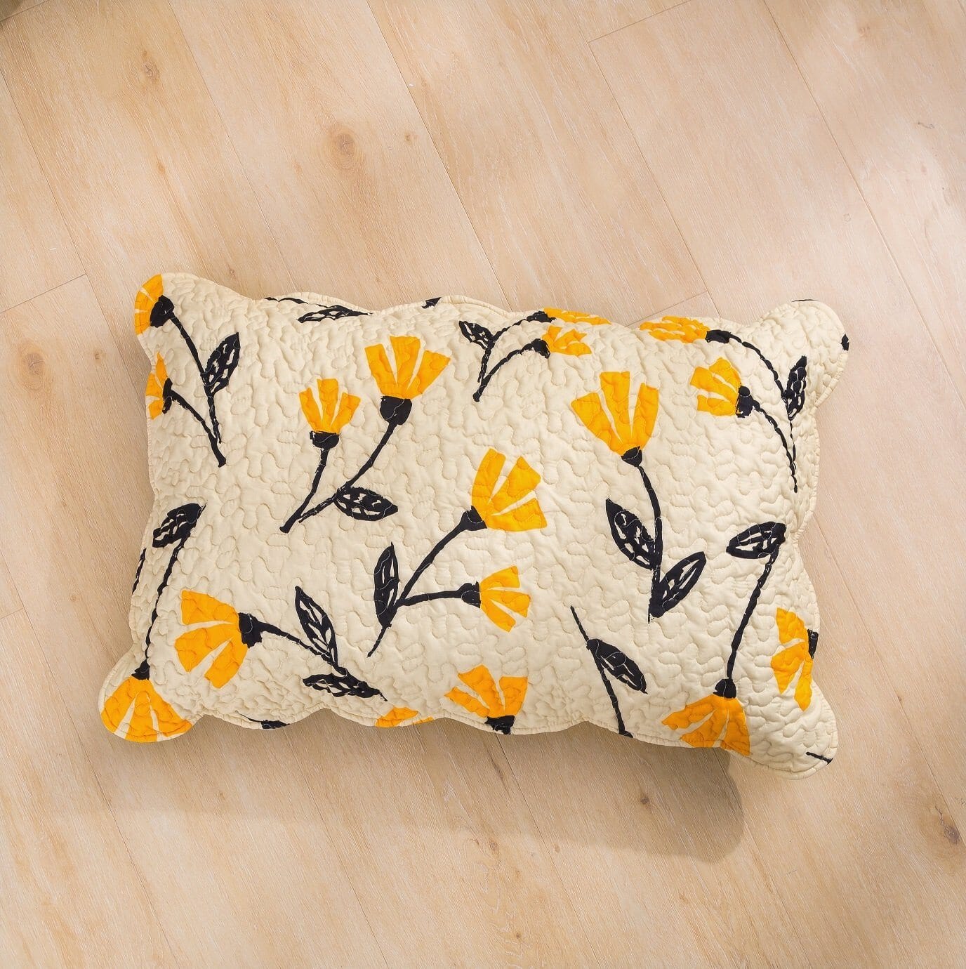  DaDa Bedding Collection DaDa Bed in a Bag Bundle Set - Yellow Fleur Botanical Ivory Tan Floral Bedding Set (18112) by DaDa Bedding Collection - Twin - Bonton