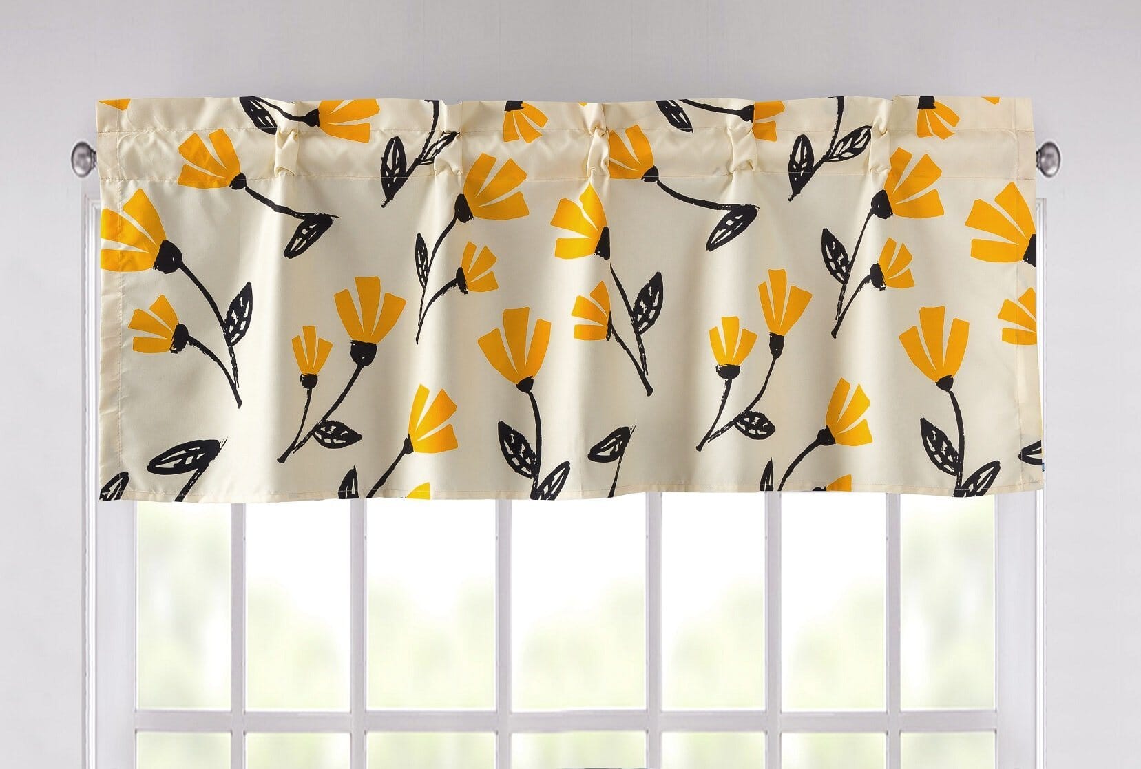  DaDa Bedding Collection DaDa Bedding Yellow Fleur Golden Orange Botanical Ivory Duvet Cover & Fitted Flat Bed Sheets Set w/ Pillow Cases Window Valances (18112) by DaDa Bedding Collection - Twin - Bonton