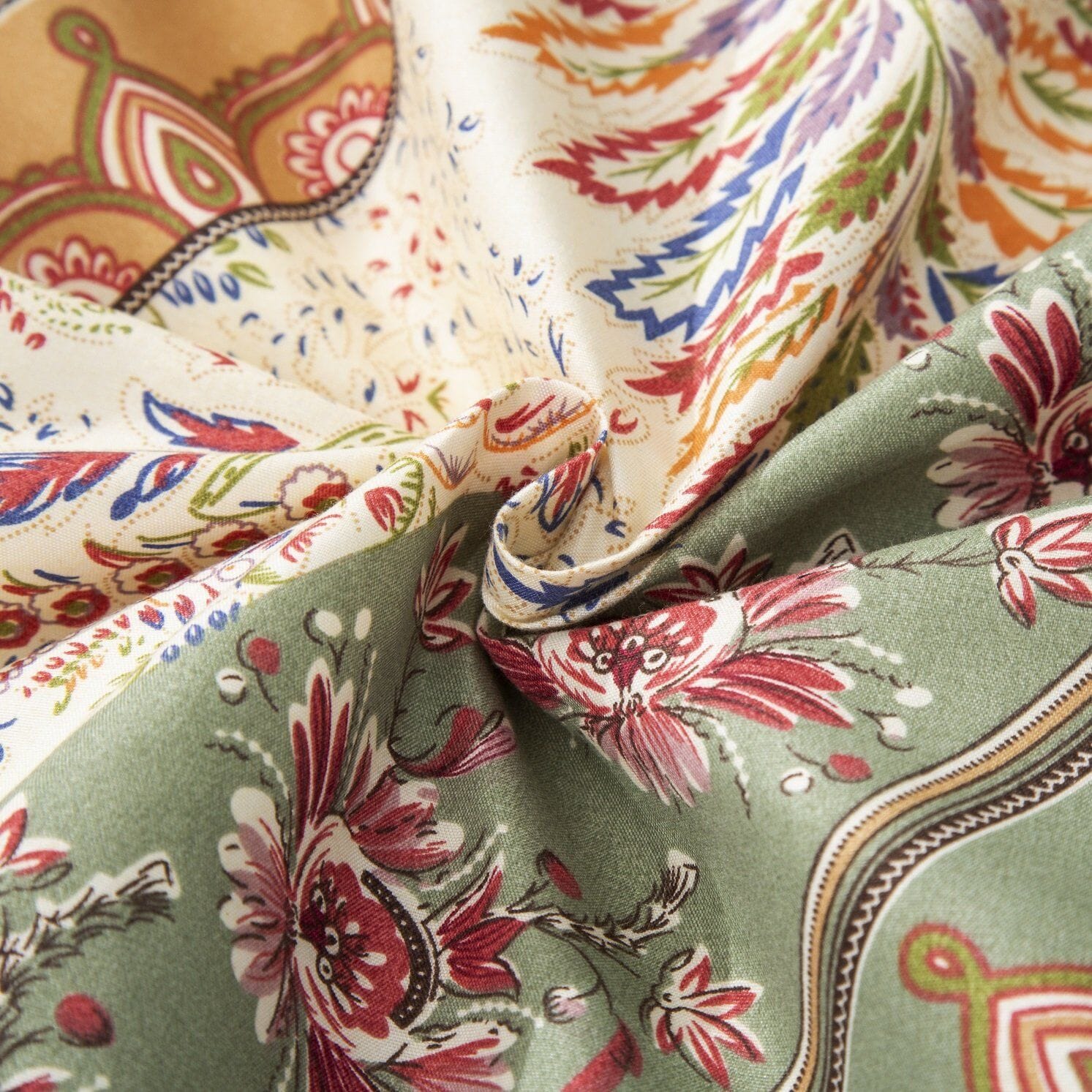 DaDa Bedding Collection DaDa Bedding Botanical Cranberry Sage Chevron Floral Flat Bed Sheet w/ Pillowcases (JHW-924-Flat) by DaDa Bedding Collection - Twin - Bonton