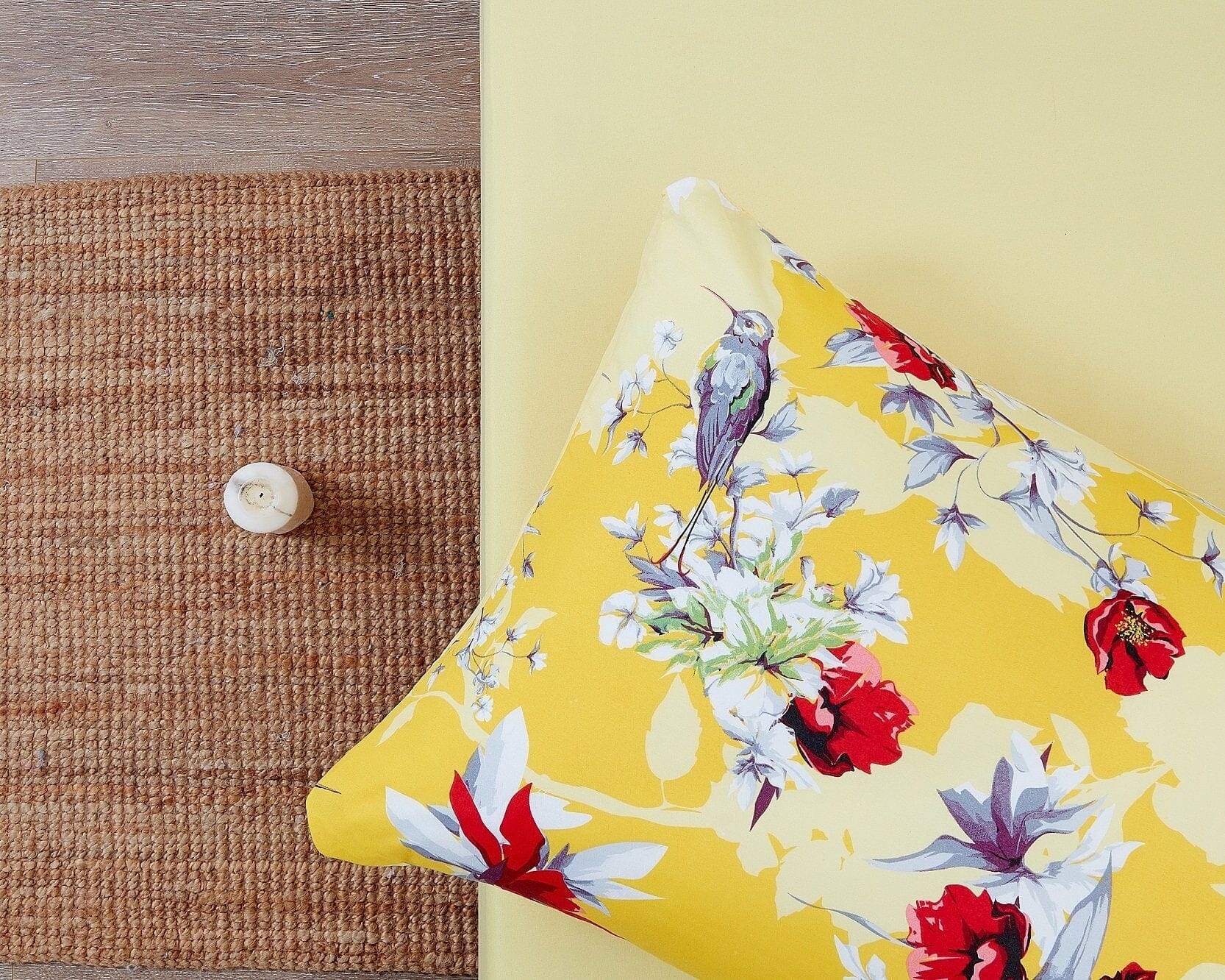  DaDa Bedding Collection DaDa Bedding Sunshine Yellow Hummingbirds Floral Fitted & Flat Bed Sheets Set (JHW-925) by DaDa Bedding Collection - Twin - Bonton