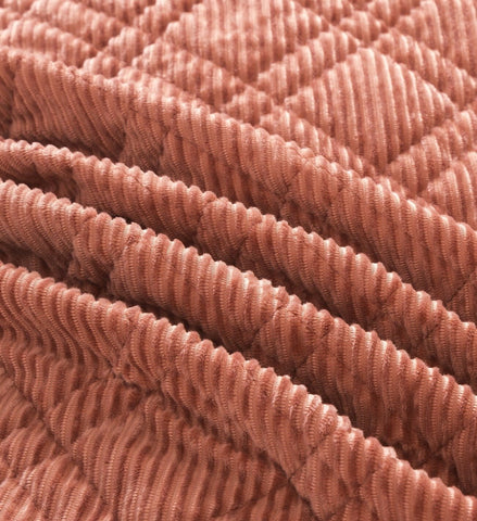 DaDalogy Bedding Terracotta Coral Brick Orange Soft Velour Corduroy Bedspread Set (JHW952) by DaDa Bedding Collection