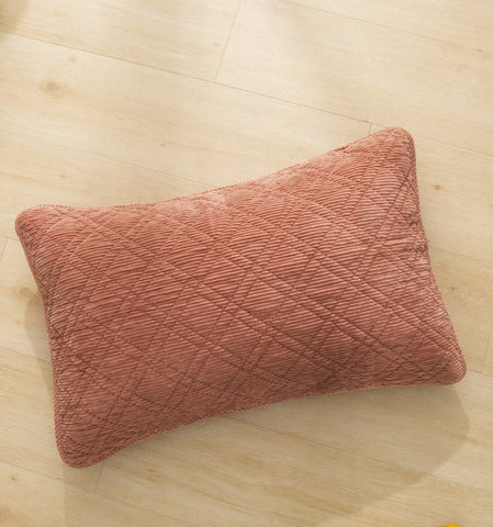 DaDalogy Bedding Terracotta Coral Brick Orange Soft Velour Corduroy Bedspread Set (JHW952) by DaDa Bedding Collection