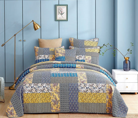 DaDa Bedding Honey Cove Garden Floral Paisley Cottage Patchwork Bedspread Set (JHW-957) by DaDa Bedding Collection