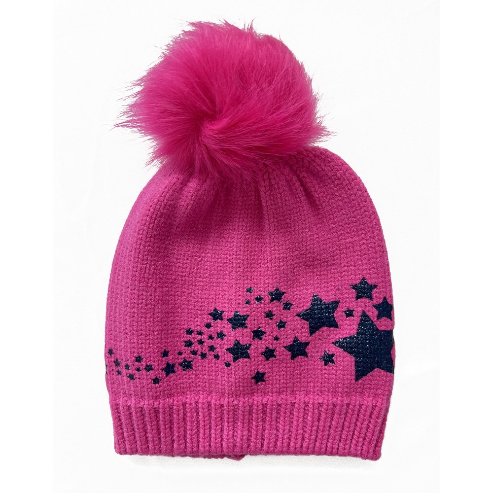  Scattered Stars Pom Beanie - Pink - Bonton