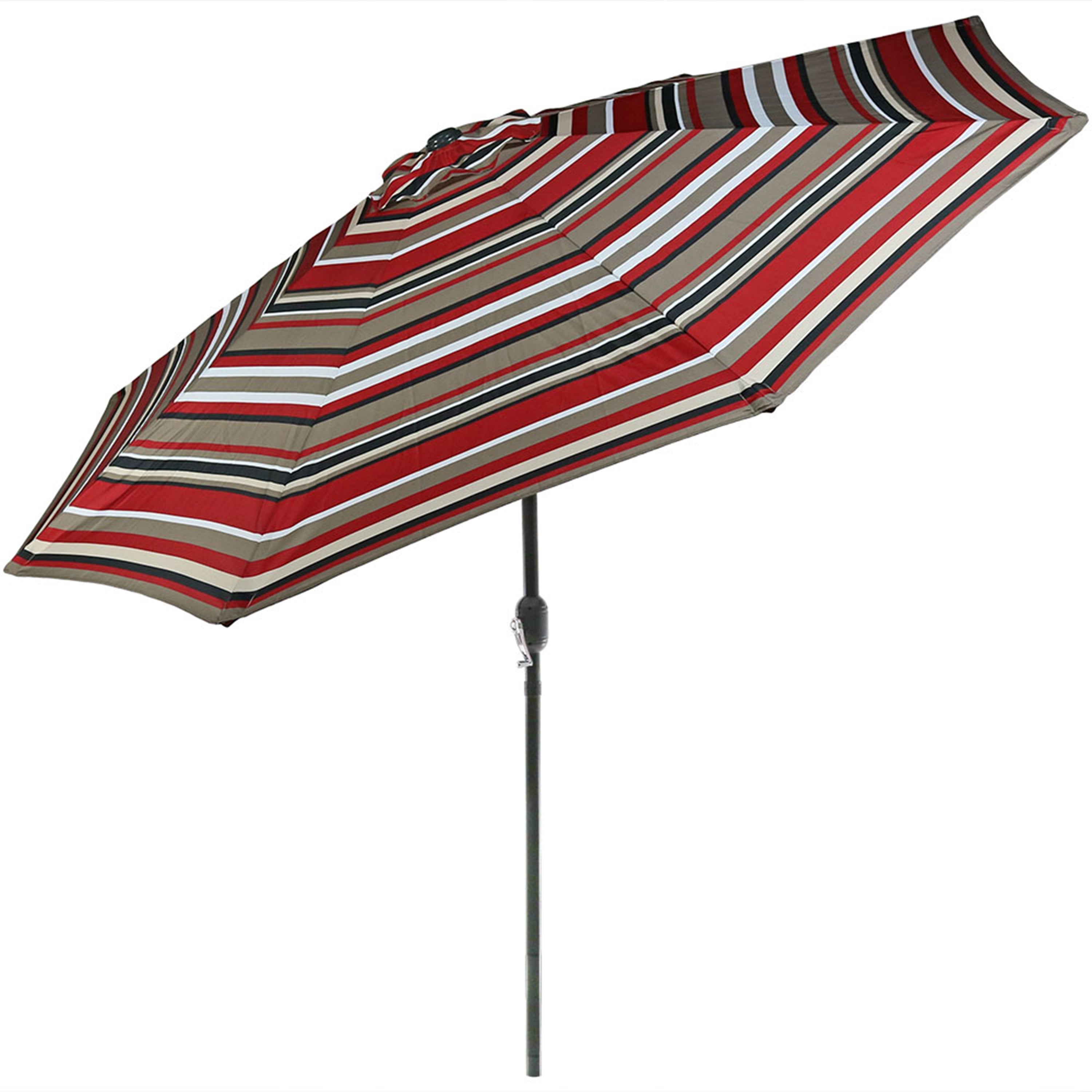  Sunnydaze Decor Catalina Stripe Aluminum Patio Umbrella, Tilt & Crank - 9' - Catalina Beach Stripe - Bonton