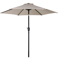 Steel Solar Light Offset Cantilever Patio Umbrella with Crank and Base - 10'