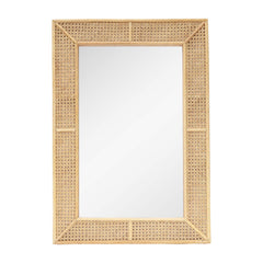 Rectangle Boho Decorative Rattan Wall Mirror