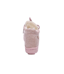 Classic Kids Moc with suede upper and fur lining Pink Glitter