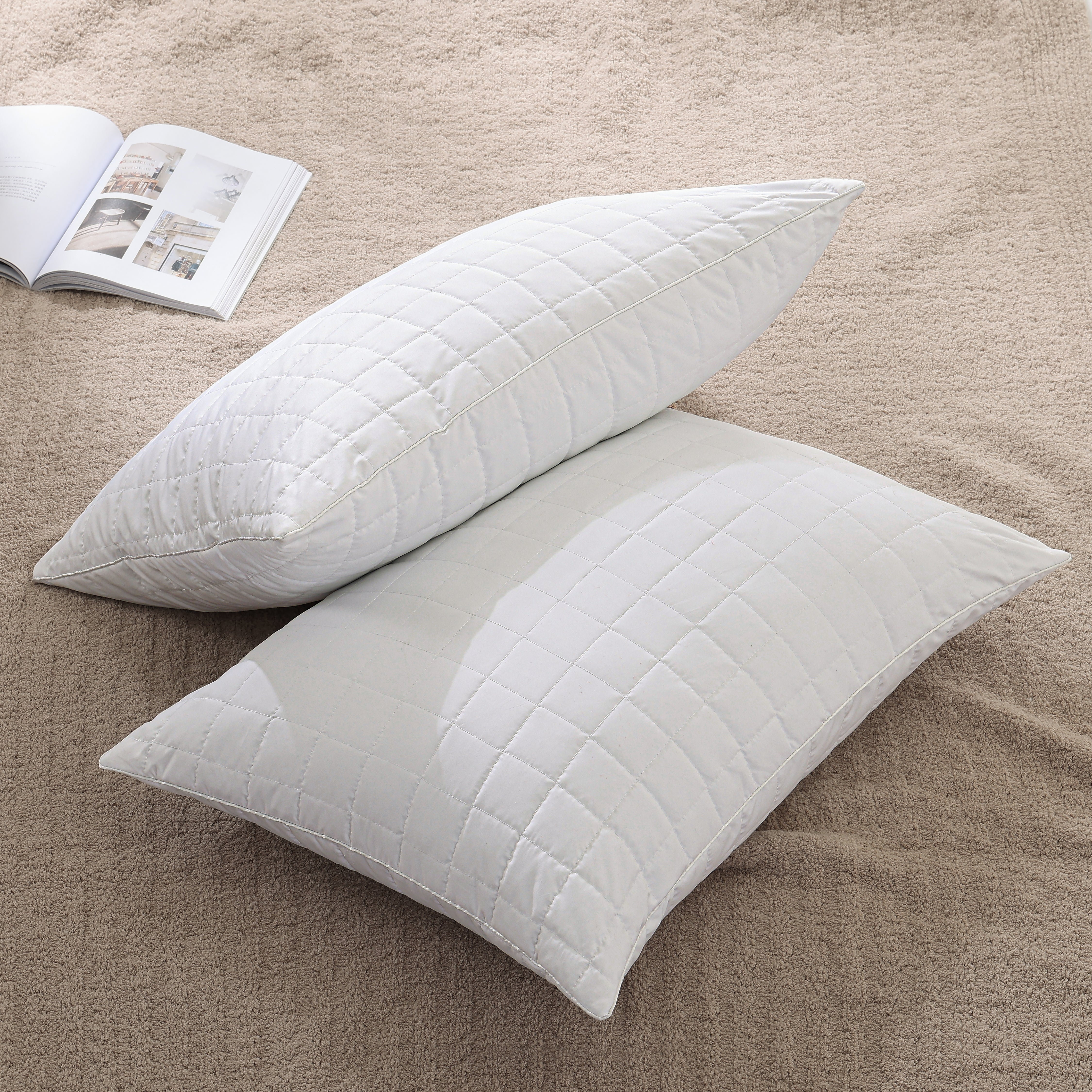  Blue Ridge Home Fashions Shredded Memory Foam Pillow with Removable Cover Set of 2 - White - Bonton