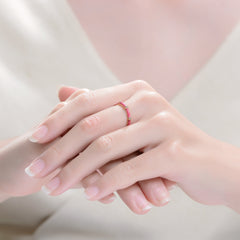 14k Gold Plated With Clear Cubic Zirconia Colored Enamel Bamboo Kids/Teens Stacking Ring