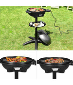 Electric BBQ Grill 1350W Non-stick 4 Temperature Setting Outdoor Garden Camping Black