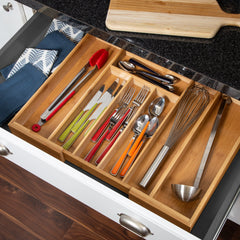 Bamboo Cutlery Tray Expandable