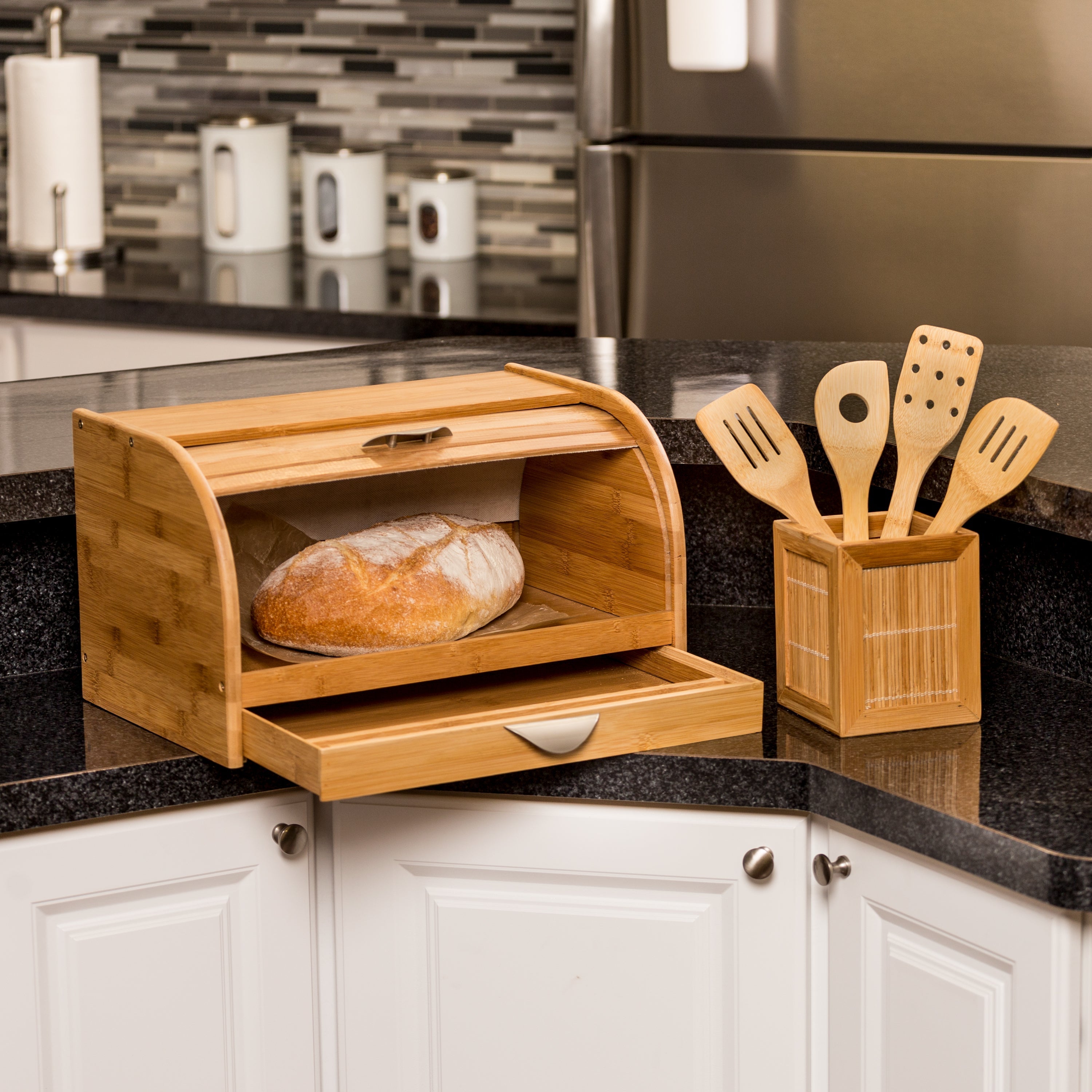  Honey-Can-Do Bamboo Bread Box - Natural - Bonton