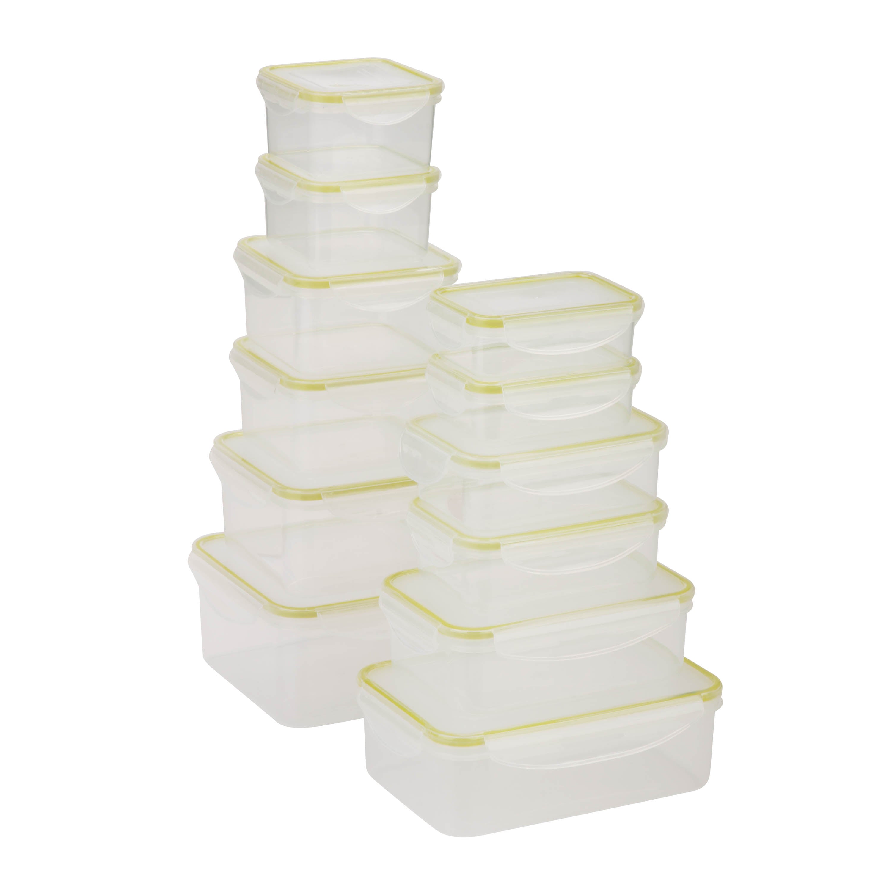  Honey-Can-Do Snap-Lock Food Storage, 24-Piece Set - Clear - Bonton