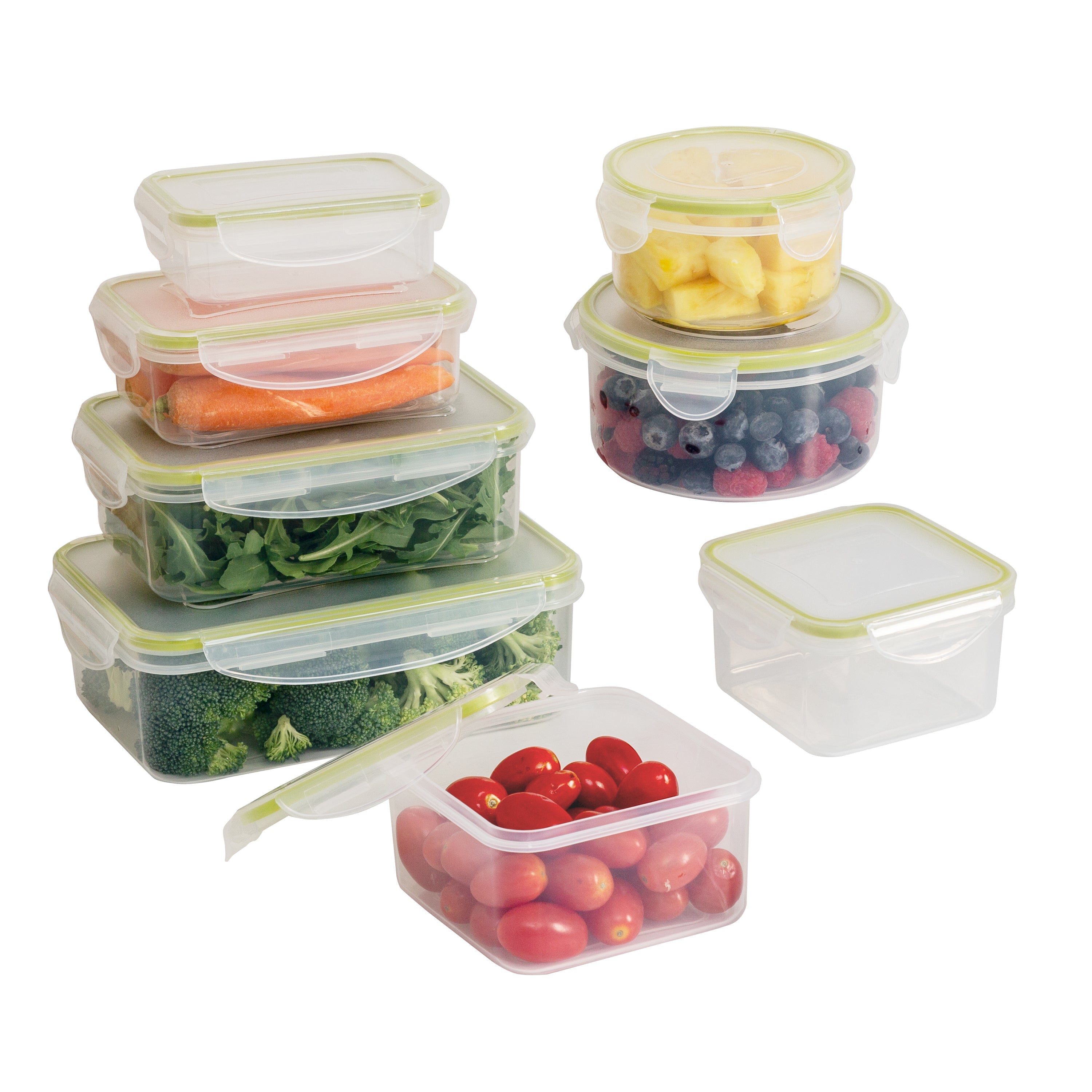  Honey-Can-Do Snap 16 Piece Food Containers Set - Clear - Bonton