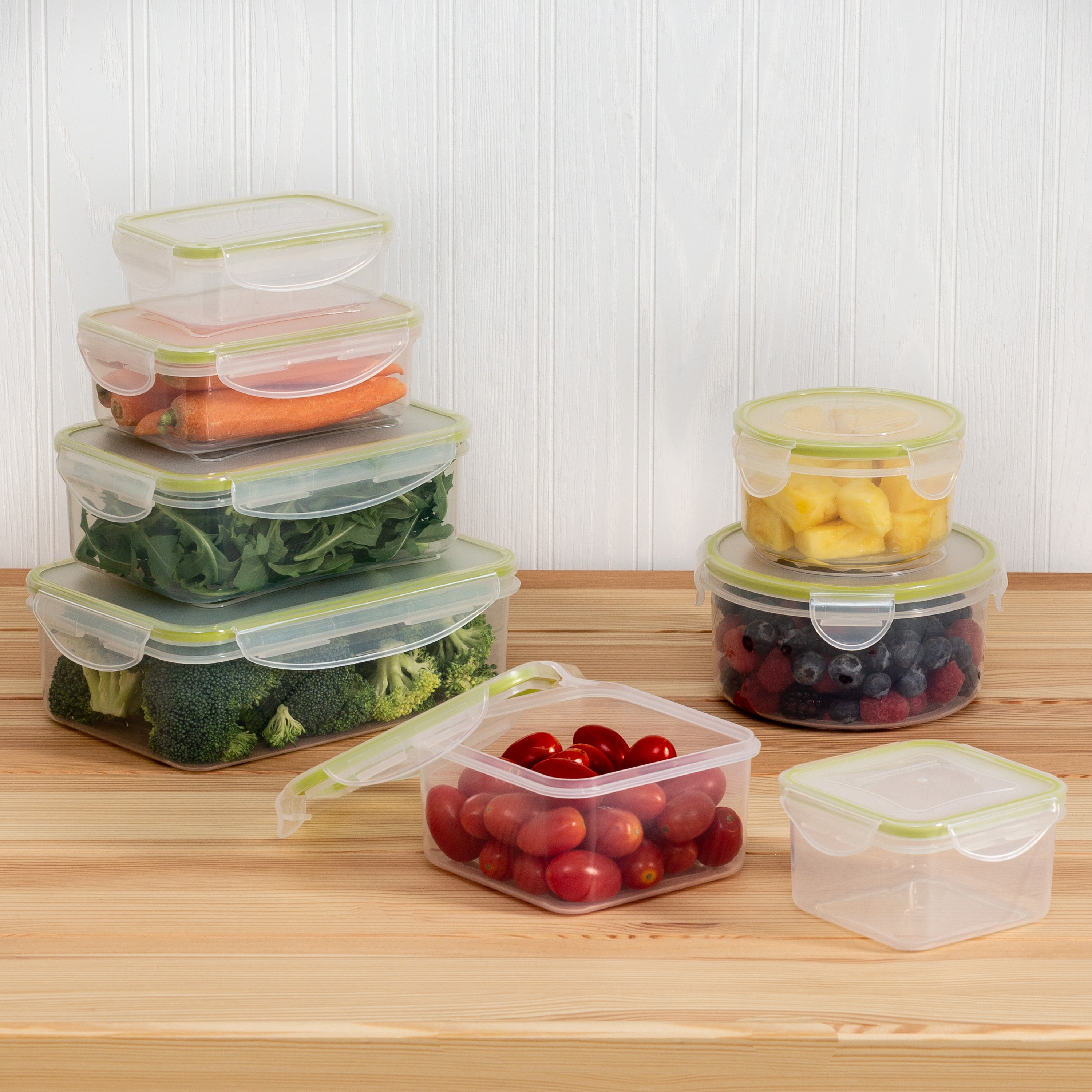  Honey-Can-Do Snap 16 Piece Food Containers Set - Clear - Bonton