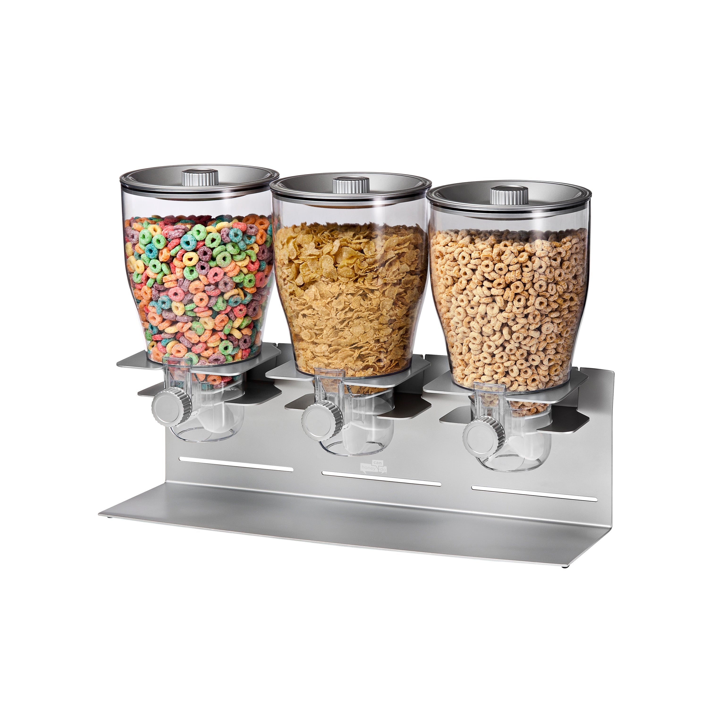  Honey-Can-Do Triple Canister Commercial Cereal Dispenser - Black - Bonton