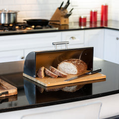 Breadbox with Bamboo Cutting Board