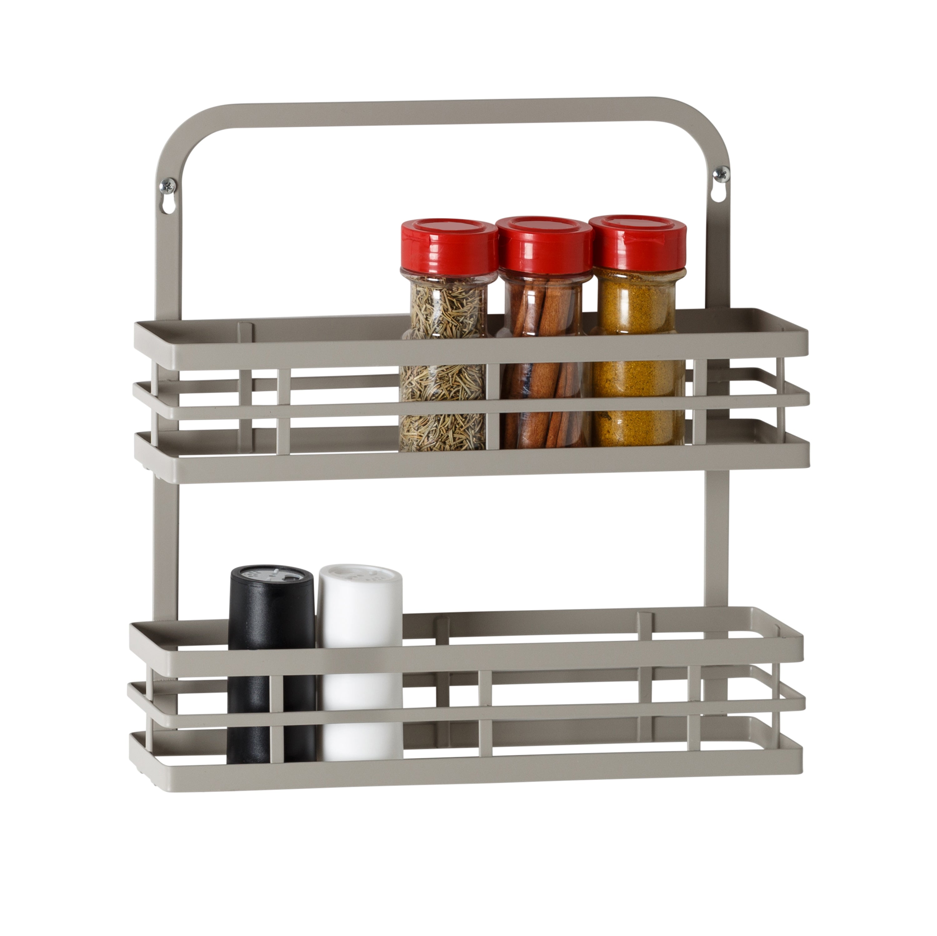  Honey-Can-Do Cabinet Door Spice Rack with Over the Door Hooks - Grey - Bonton