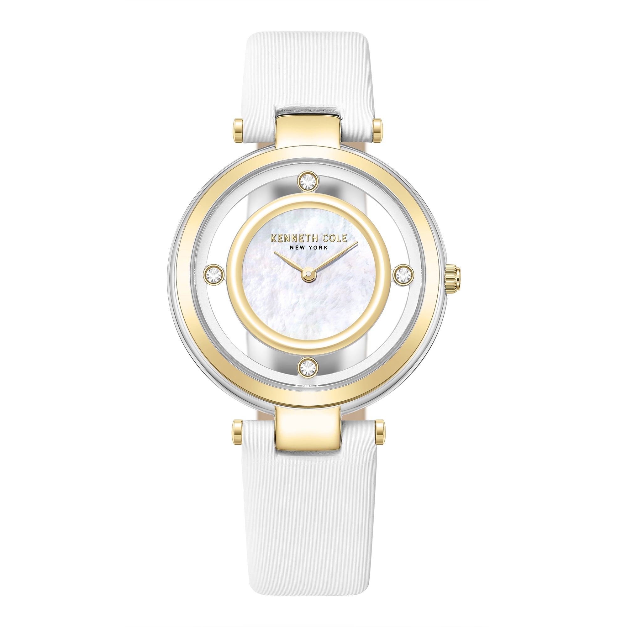  New York Ladies Transparent Dial Watch - Silver - Bonton