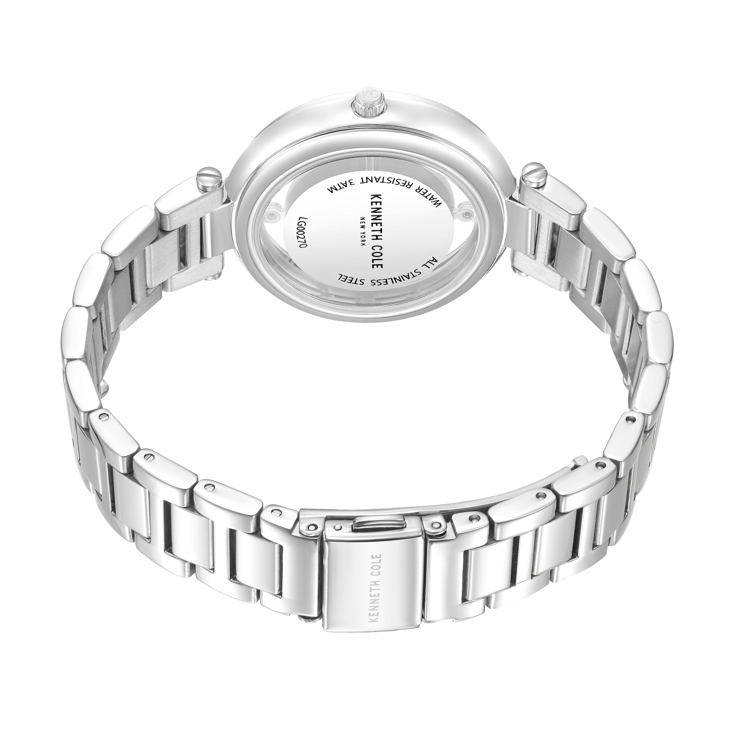  New York Ladies Transparent Dial Watch - Silver - Bonton