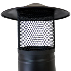 Backyard Patio Steel Wood-Burning Fire Pit Chiminea with Rain Cap and Mesh Sides - 66" - Black