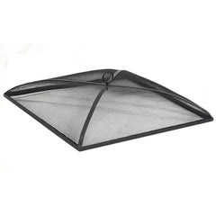 Heavy-Duty Steel Mesh Square Easy-Opening Camp Fire Pit Spark Screen Lid