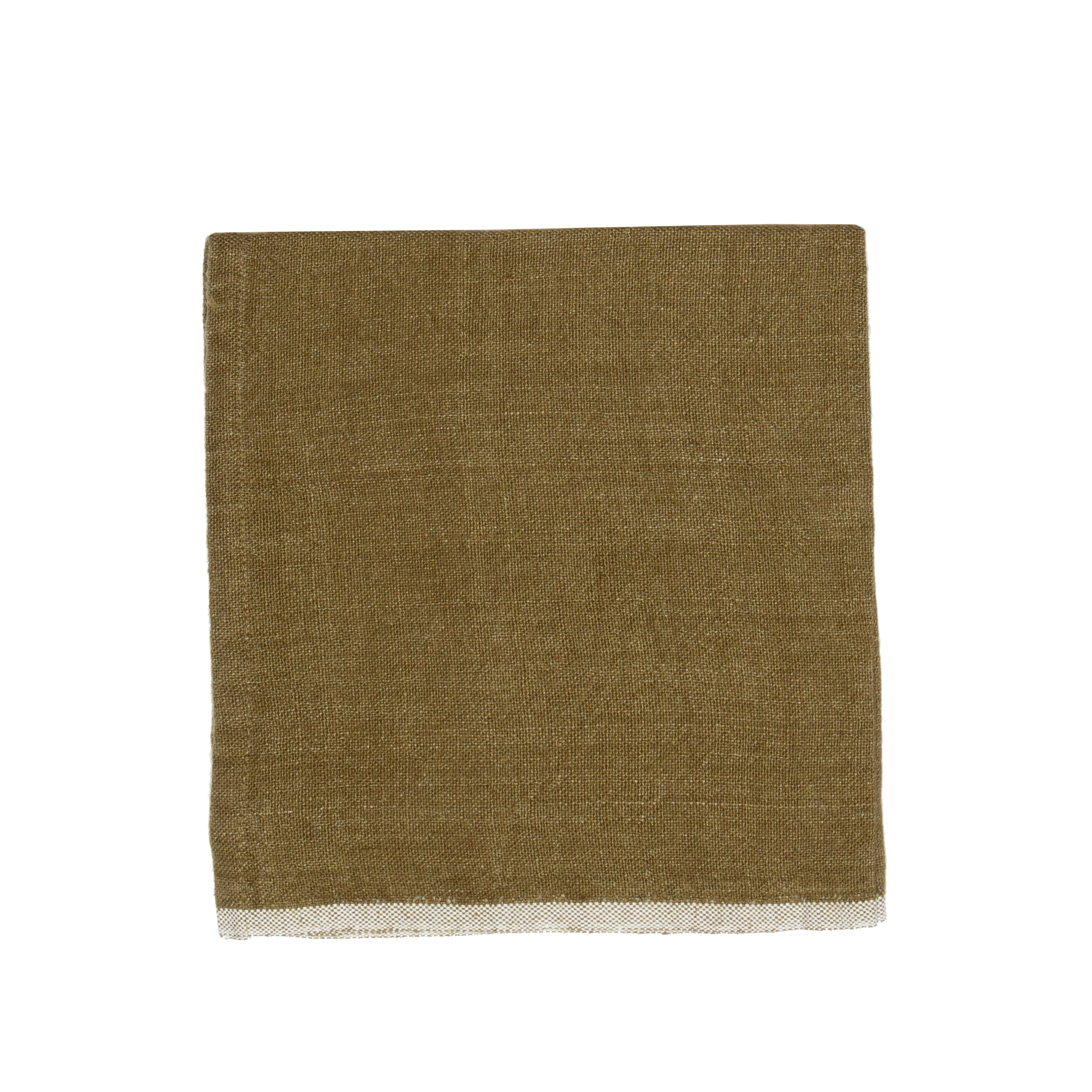  Caravan Chunky Linen Napkins, Set of 4 - Moss Green - Bonton