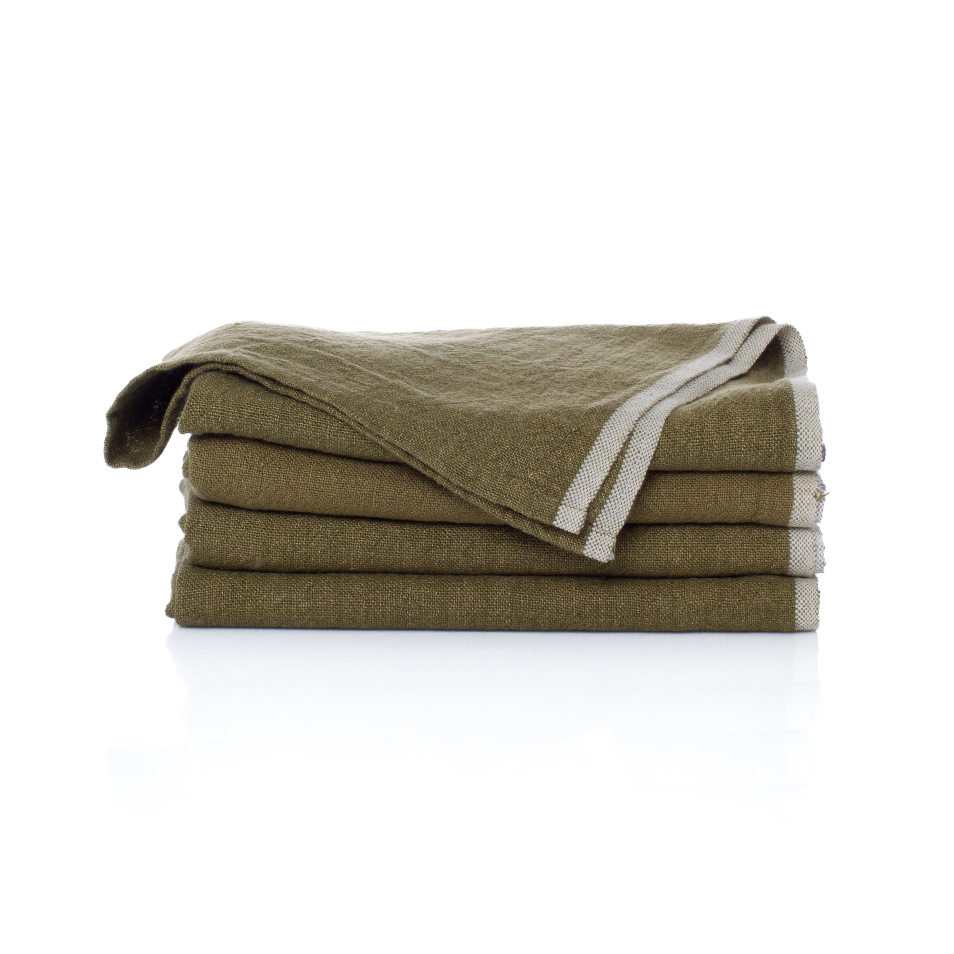  Couleur Nature Chunky Linen Forest Napkins Set of 4 - Mustard - Bonton