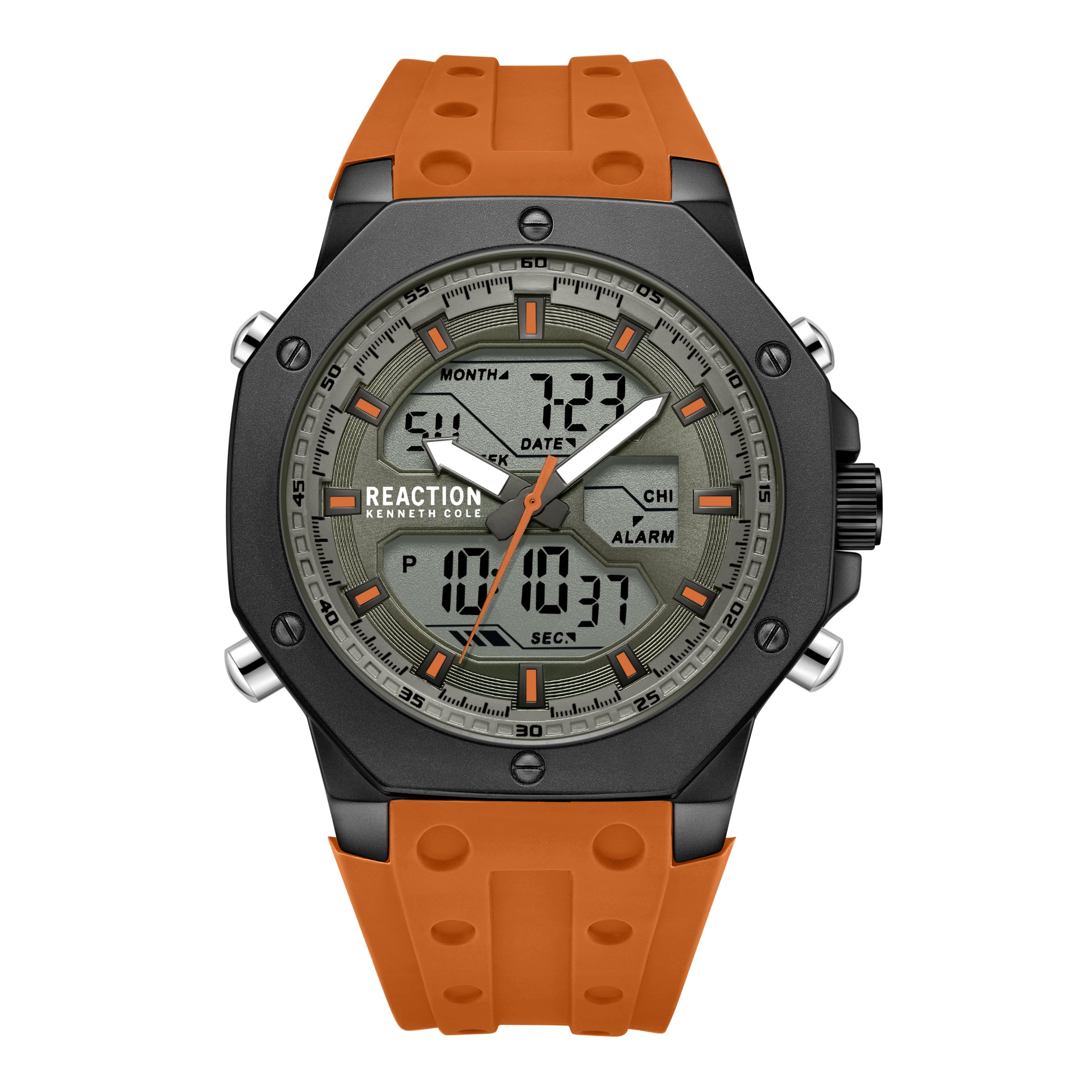  Reaction by Kenneth Cole Mens Analog Digital Watch 6 - Orange - Bonton