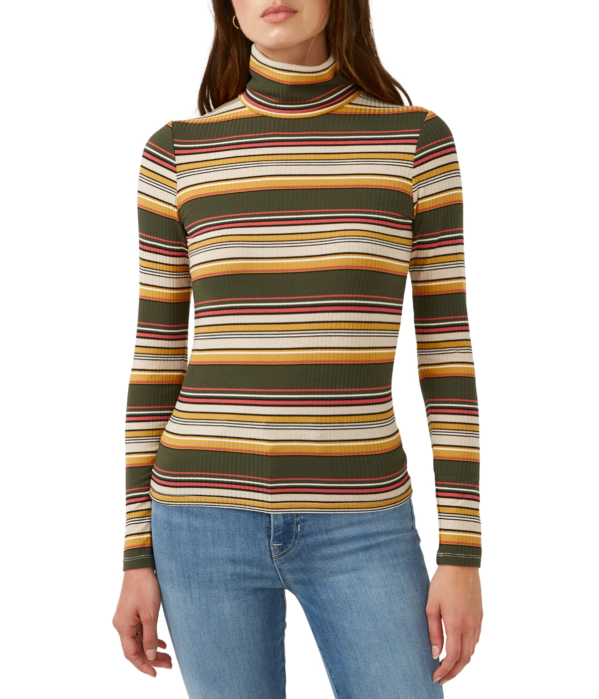 Mavra Long Sleeves Ribbed Turtleneck Olive