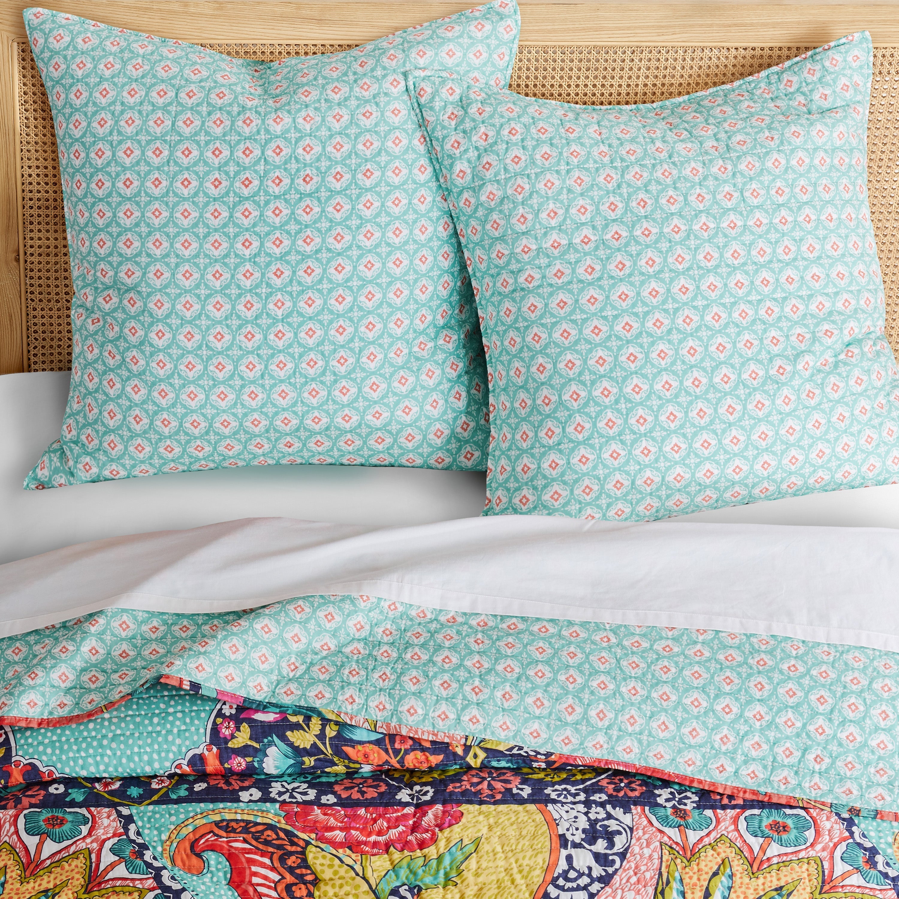  Levtex Home Jules Euro Shams Set of 2 - Teal - Bonton