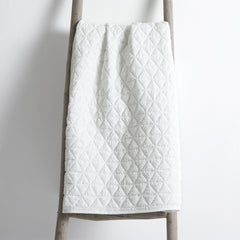 Rowan Reversible Quilted Throw - White