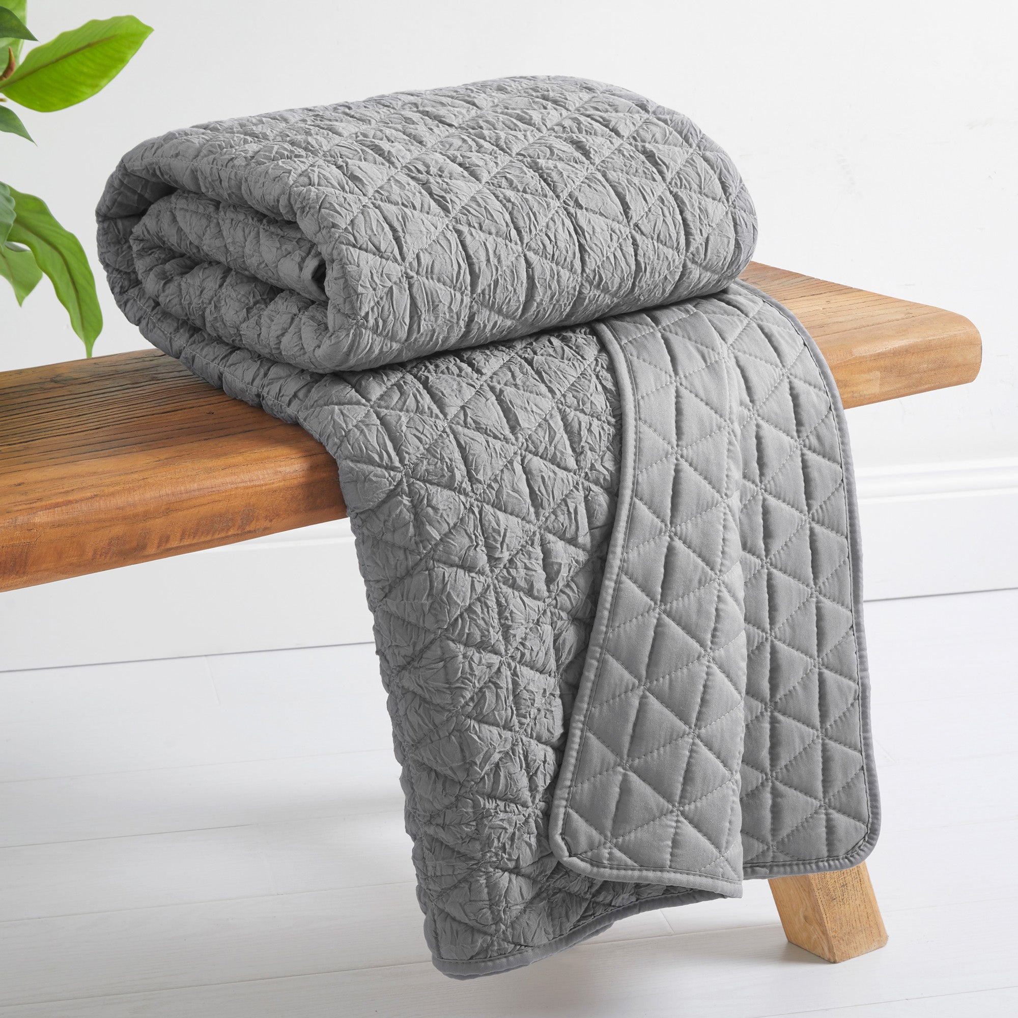  Levtex Home Rowan Reversible Quilted Throw - Grey - Grey - Bonton