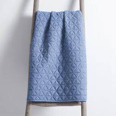 Rowan Reversible Quilted Throw - Blue