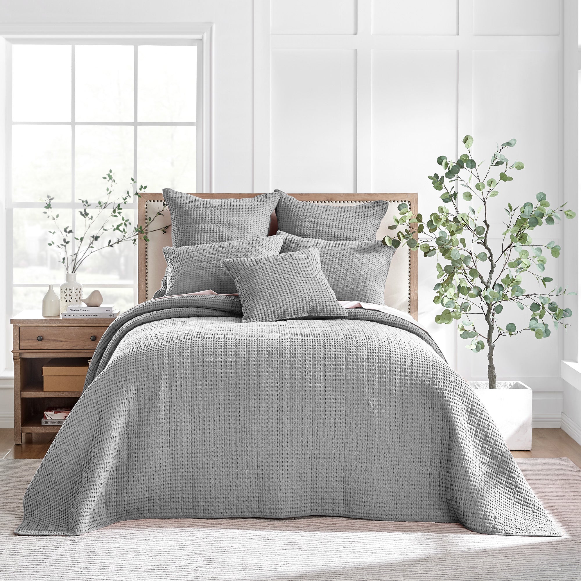  Levtex Home Mills Waffle Bedspread Set - Grey - Bonton