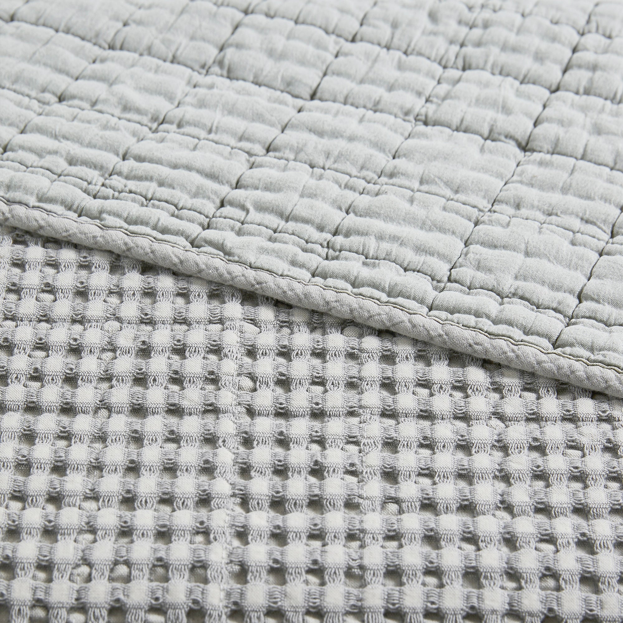  Levtex Home Mills Waffle Quilt Set White - White - Bonton