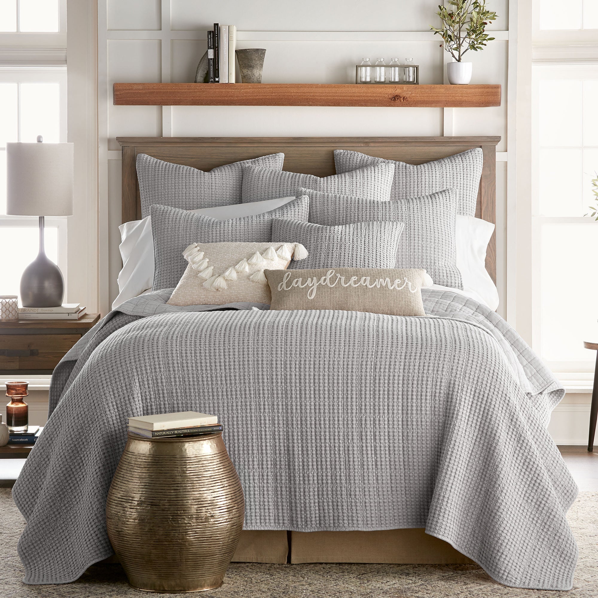  Levtex Home Mills Waffle Quilt Set Taupe - Taupe - Bonton