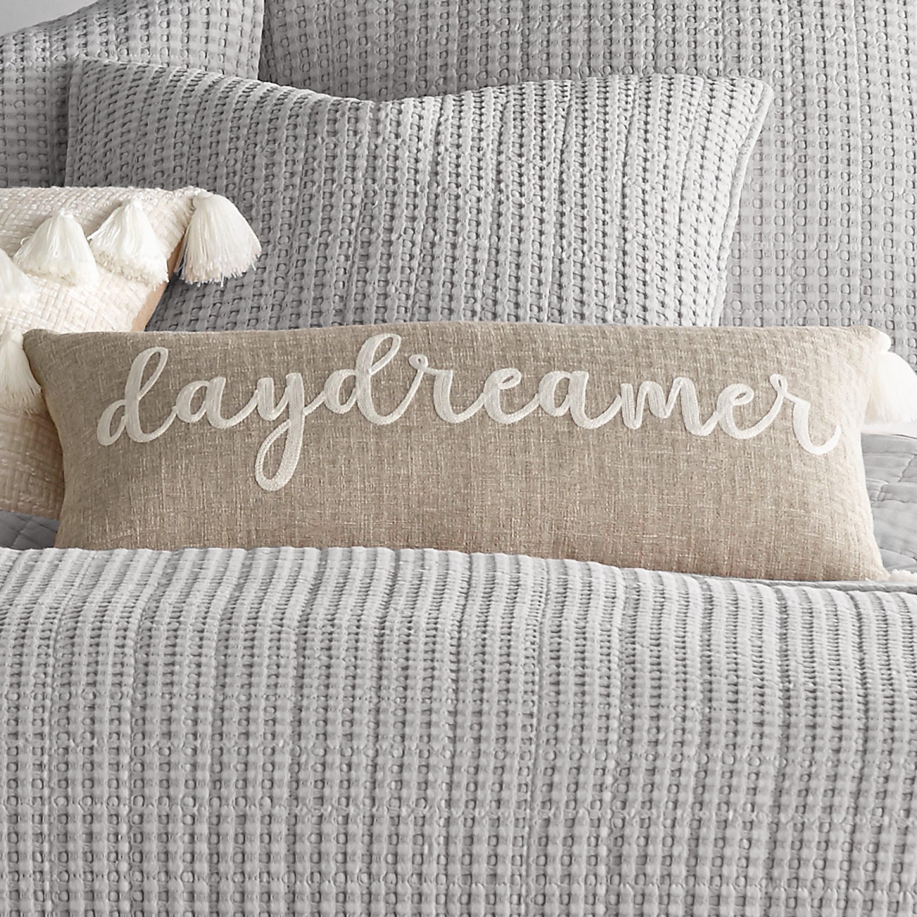  Levtex Home Mills Waffle Daydream Pillow - Taupe - Bonton