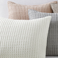 Mills Waffle Square Pillow Grey