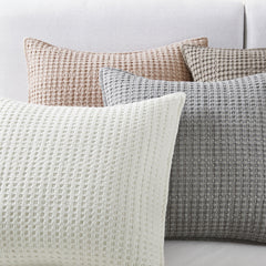 Mills Waffle Square Pillow Grey