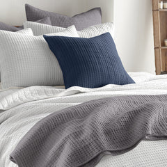 Mills Waffle Square Pillow Grey