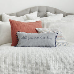 Mills Waffle Square Pillow Grey