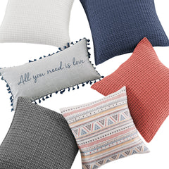 Mills Waffle Square Pillow Navy