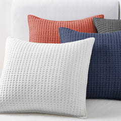 Mills Waffle Square Pillow White