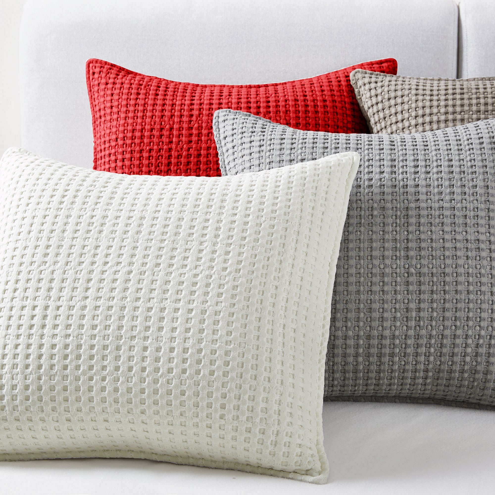  Levtex Home Mills Waffle Square Pillow Grey - Grey - Bonton