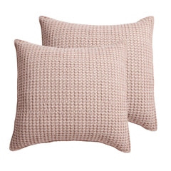 Mills Waffle Euro Sham Set of 2 Blush