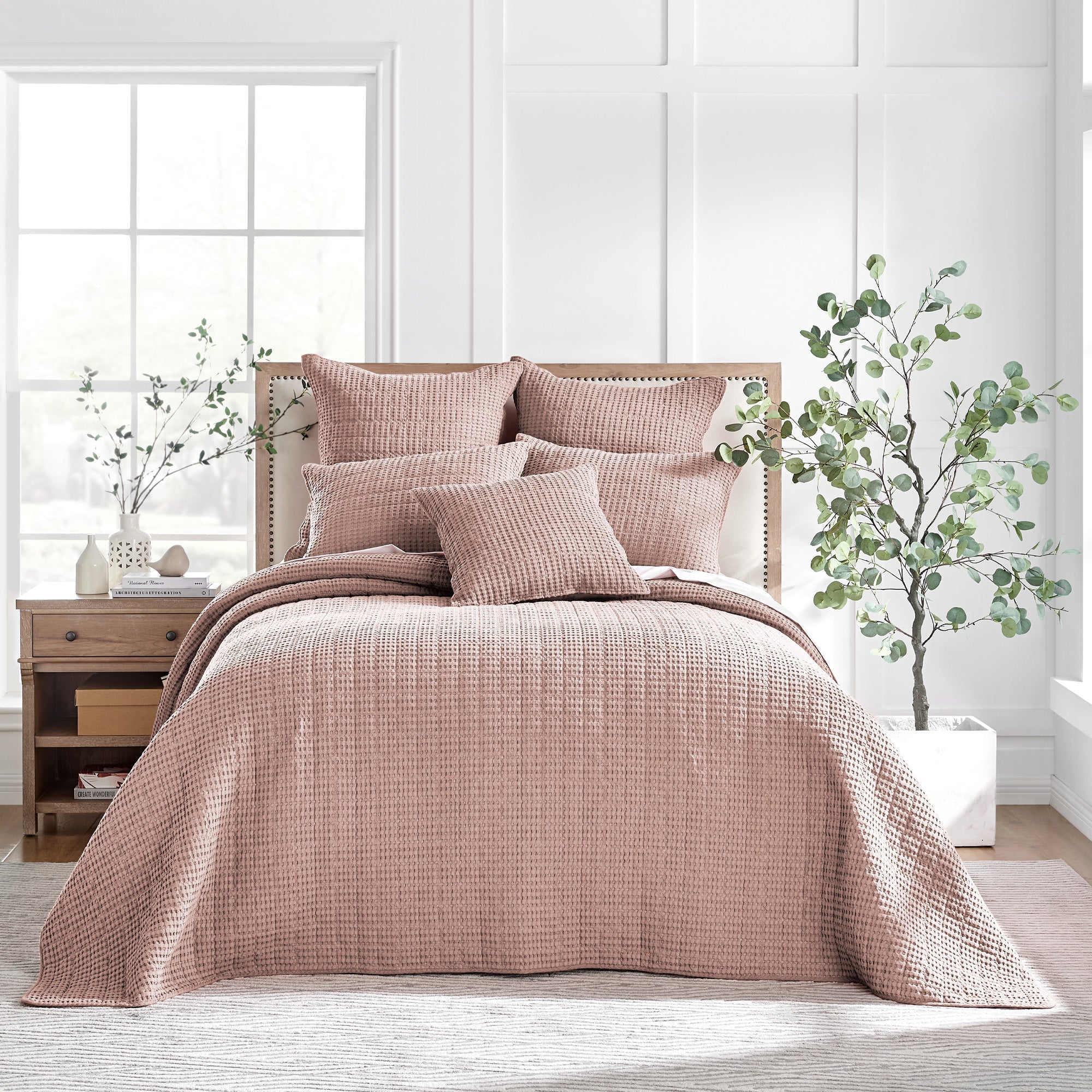  Levtex Home Mills Waffle Bedspread Set - Blush - Bonton