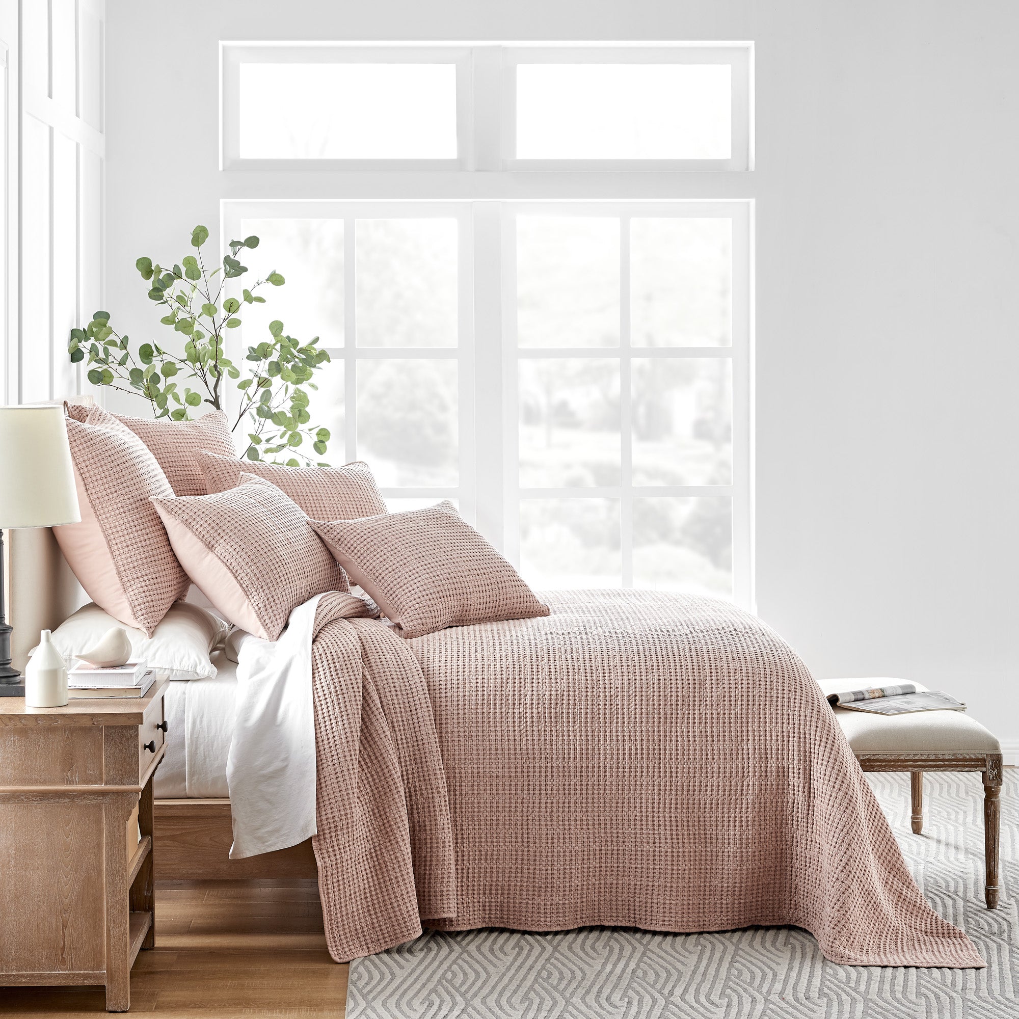  Levtex Home Mills Waffle Bedspread Set - Blush - Bonton