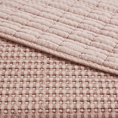 Mills Waffle Quilt Set Blush